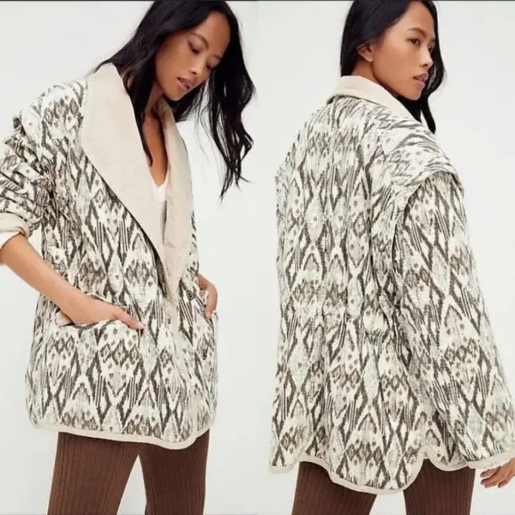 Free People Ada Quilted Jacket Blanc